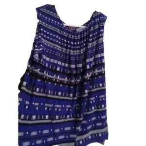 Calvin Klein Women's Top Sleeveless Scoop Neck Blue Size Medium (Mis059)